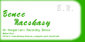 bence macskasy business card