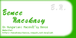 bence macskasy business card